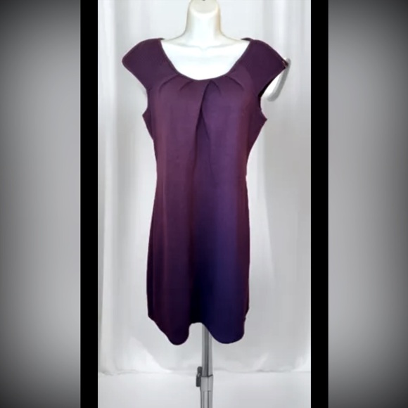 🍆SPENSE🍆 RUCHED CHEST RIBED SHOULDER ZIP CAP SLEEVE BACK SLIT SHEATH DRESS NWT - Picture 2 of 15